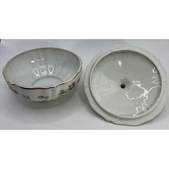 Jaegar & Co PMR Bavarian Porcelain Covered Candy, Trinket Dish Floral - Picture 6 of 9